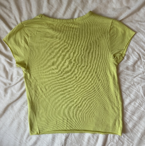 Anthropologie Light Yellow Short Sleeve Tee - Picture 3 of 4
